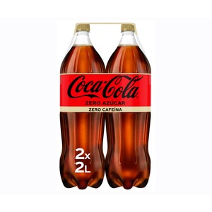 COCA COLA ZERO azúcar ZERO cafeína Refresco de cola pack de botella 2X2 l.