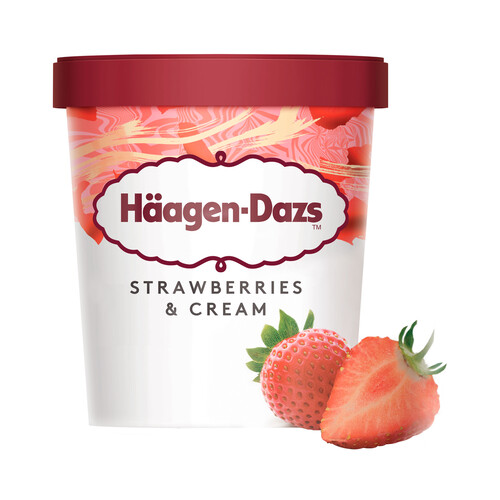 HÄAGEN-DAZS Tarrina de helado de fresa con trocitos de fresa 460 ml.