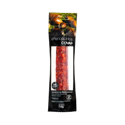 COVAP Salchichón de bellota ibérico, curado en tripa fibran COVAP Esenciaúnica 170 g.