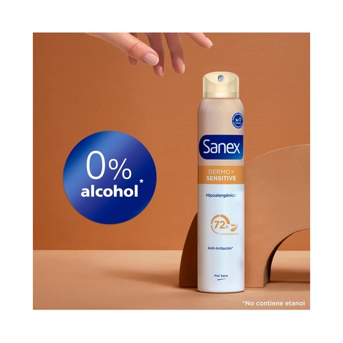 SANEX Dermo + sensitive Desodorante en spray para mujer anti transpirante hasta 72 horas 200 ml.