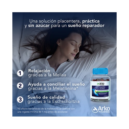 ARKOPHARMA Arkosueño Caramelos de goma sin azúcar que ayudan a conciliar y tener un sueño de calidad 30 uds.