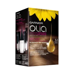 GARNIER Tinte de pelo permanente color capuccino, tono 5.3 GARNIER Olia.