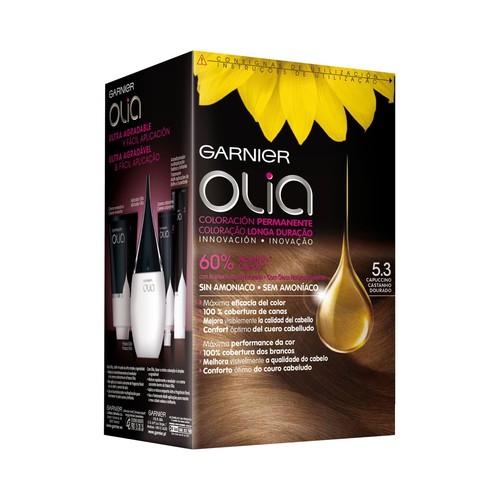 GARNIER Olia Tinte de pelo permanente color capuccino, tono 5.3.