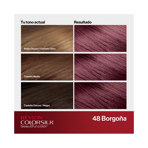 REVLON Colorsilk tono 48 Borgoña Coloración permanente sin amoniaco.
