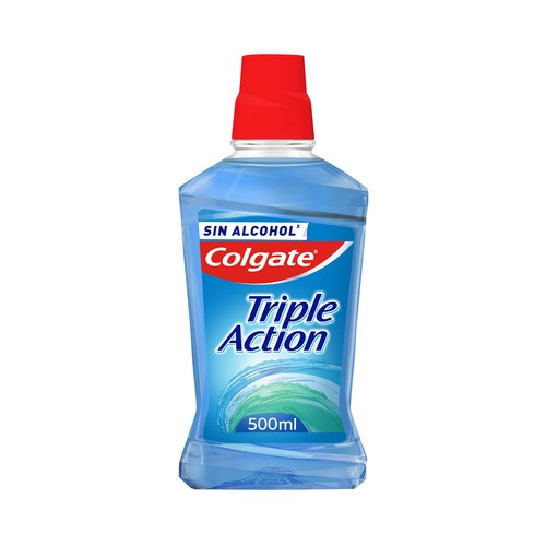 COLGATE Triple action Enjuague bucal de uso diario, sin alcohol y con CPC, 500 ml.