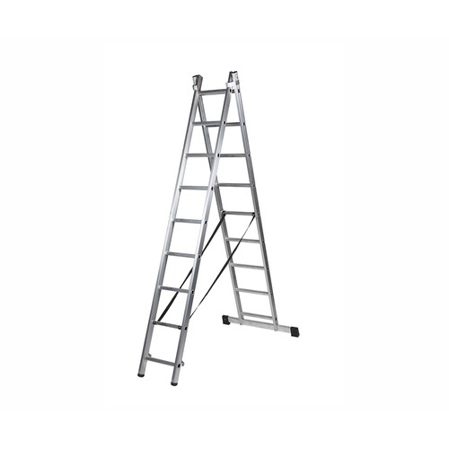 Escalera transformable de aluminio  2 x 9 peldaños, ALMESA.