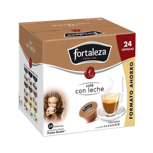 FORTALEZA Café en cápsulas con leche I7, 24 uds.