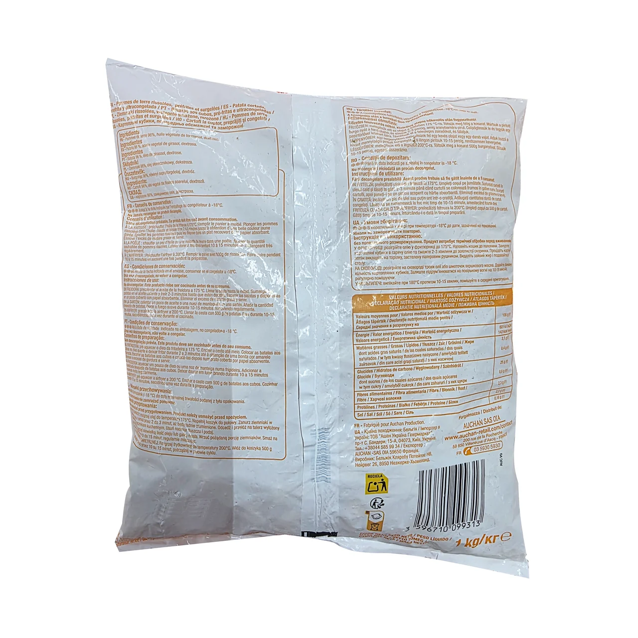 PRODUCTO ECONÓMICO ALCAMPO Patatas fritas en dados 1 kg.