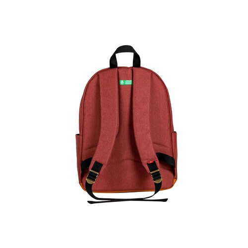 Mochila juvenil color rojo fabricada a partir de botellas recicladas, 30x40x14cm, YOUNGS ATTITUDE ALCAMPO. 