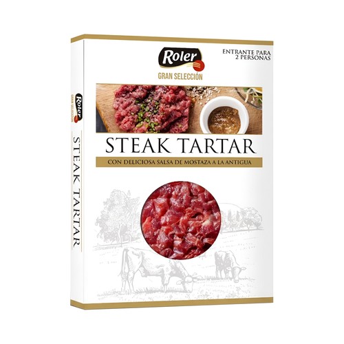 ROLER Gran selección Steak tartar de vacuno con salsa de mostaza a la antigua 140 g.