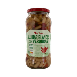 Imagen de PRODUCTO ALCAMPO Alubias blancas (judias) cocidas con verduras frasco de 400 g.