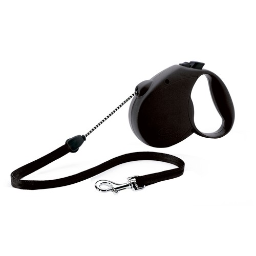 FLEXI Correa para perro de cordón negro FLEXI 5 metros Talla-S