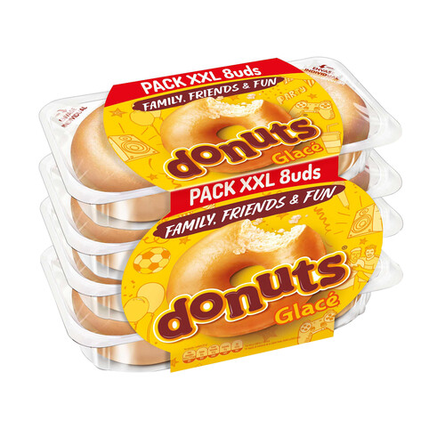 Rosquillas con azúcar DONUTS GLACÉ Pack XXL8 uds. 416 g.