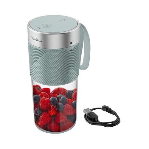 Batidora de vaso personal MOULINEX LM1C04 con USB, batería 1200 mAh.