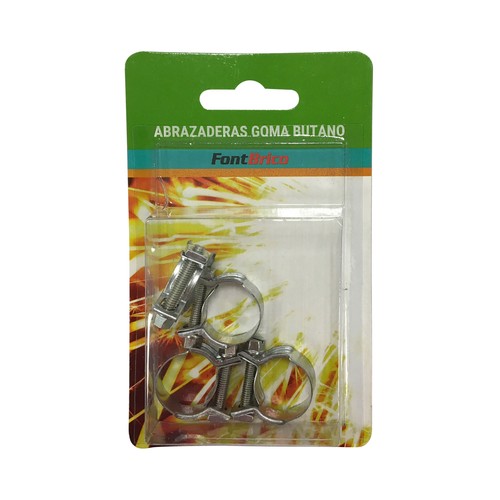Pac 4 abrazaderas para goma butano 16-17 mm. FONT BRICO
