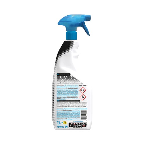 SANICENTRO Spray eliminador de manchas de humedad, con espuma activa, acción rápida y aroma a eucalipto 750 ml.