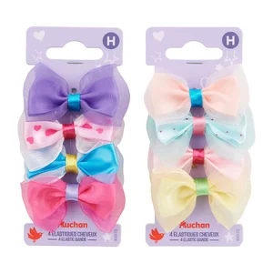 COSMIA Gomas elásticas infantiles con forma de lazos de divertidos colores 4 uds.