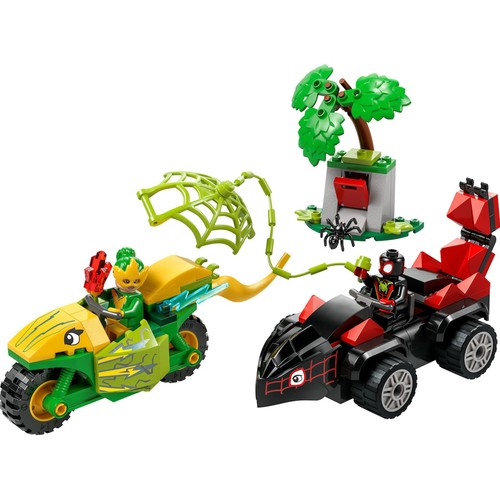 LEGO Spidey Spin y Electro: Duelo de Vehículos Dinosaurio 11198, 124 piezas, +4 años.