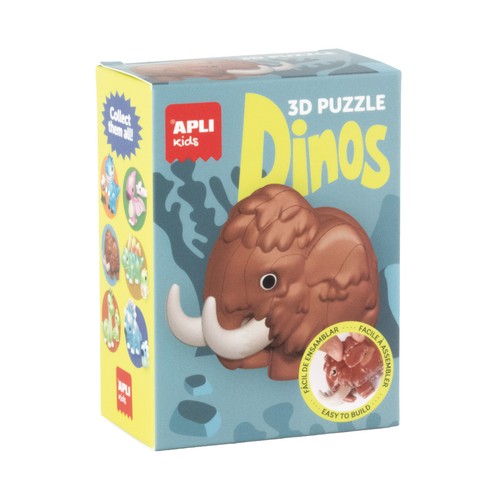 Manualidad figura 3D modelo Mammoth. APLI KIDS