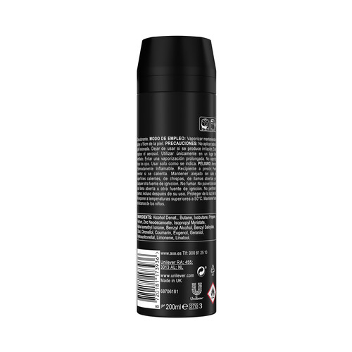 AXE Desodorante en spray para hombre con protección antitranspirante hasta 48 horas AXE Marine 200 ml.