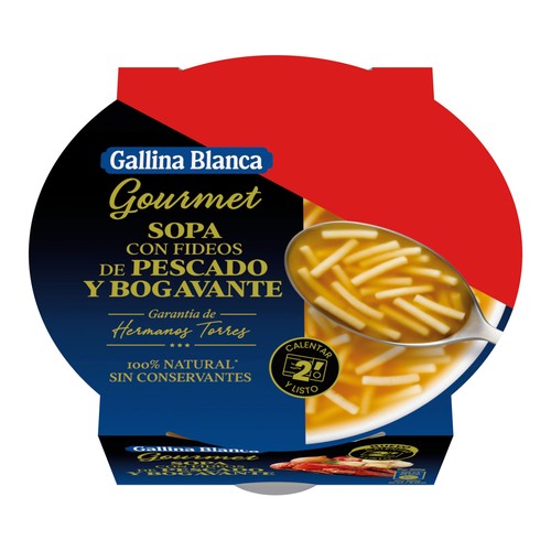 GALLINA BLANCA Gourmet Sopa con fideos de pescado y bogavante (garantía hermanos Torres) 300 g