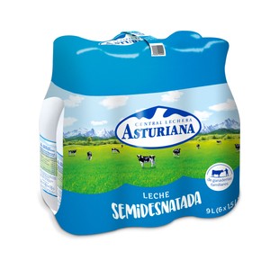 Imagen de CENTRAL LECHERA ASTURIANA Leche de vaca semidesnatada de origen español 6 x 1.5 l.