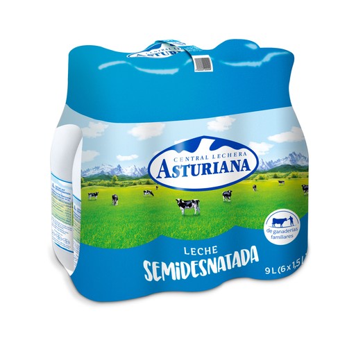 CENTRAL LECHERA ASTURIANA Leche de vaca semidesnatada de origen español 6 x 1.5 l.