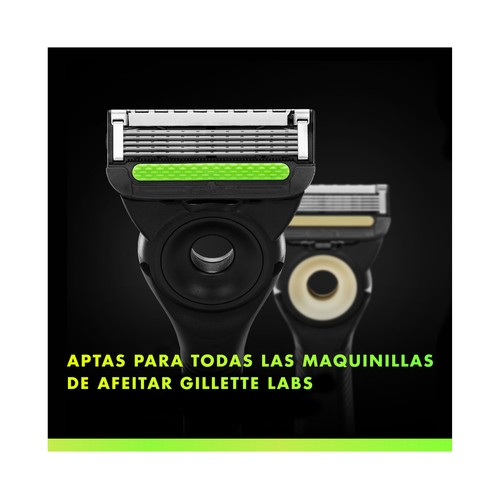 GILLETTE Labs Recambio de cuchillas de 5 hojas para maquinillas de afeitar 4 uds.