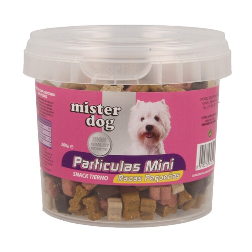 MISTER DOG Bocaditos sabor a carne tiernos para perros de talla pequeña MISTER DOG PARTÍCULAS MINI 200 gr.