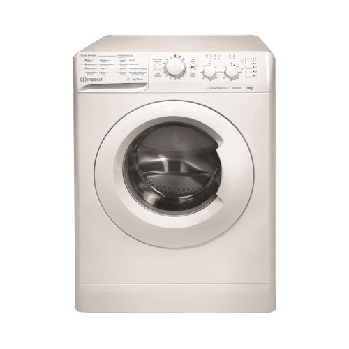 Lavadora INDESIT MTWC 91083 W SPT 9KG, 1000 rpm, clase energética: D, H: 85cm, A: 59,5cm, F: 60,5cm.
