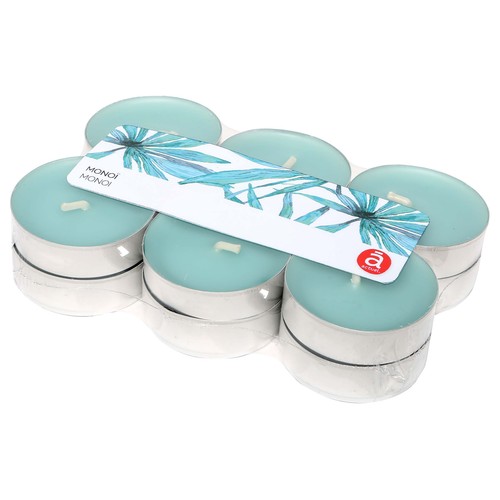 Set 12 tealights perfumadas, aroma monoi, ACTUEL.