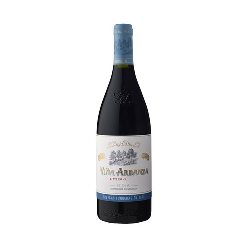 Vino tinto reserva con denominación de origen calificada Rioja VIÑA ARDANZA botella de 75 cl.