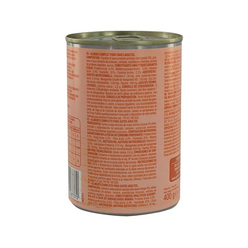 PRODUCTO ALCAMPO Alimento para gatos de paté de ave  400 g.
