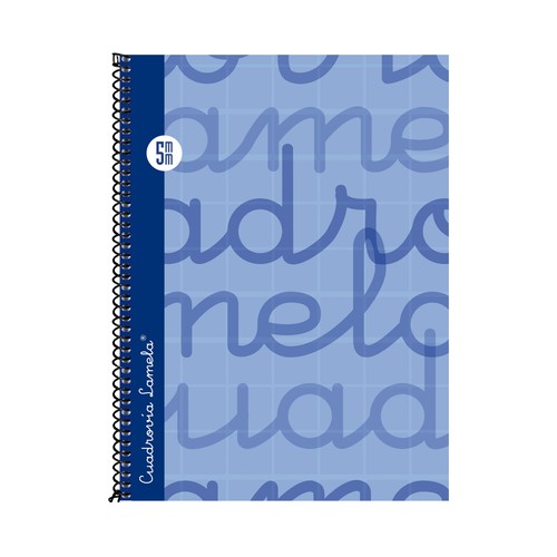 Cuaderno de espiral tamaño cuarto con 80 hojas de cuadrovía 5mm,70gr. color azul. EDITORIAL LAMELA.