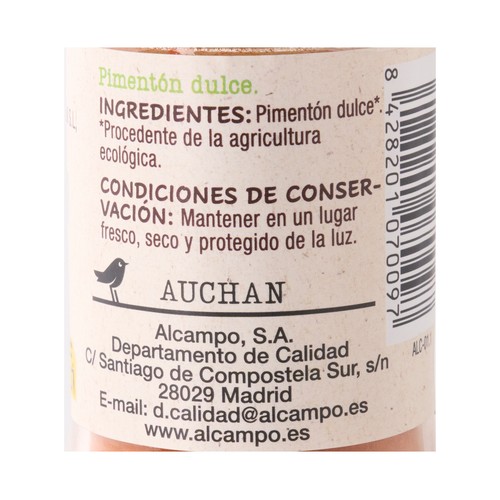 PRODUCTO ALCAMPO Bio Pimentón dulce ecológica 38 g.