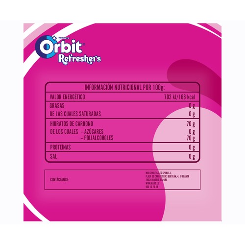 ORBIT Refreshers Chicles 30 uds x 67 g.