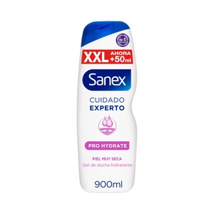 Imagen de SANEX Gel hidratante para ducha o baño, para pieles muy secas SANEX Cuidado experto Pro Hydrate 900 ml.