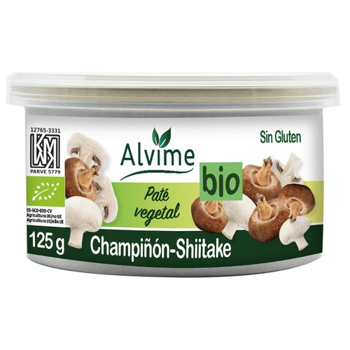 ALVIME Pate vegetal BIO de champiñón y shiitake 125 g.