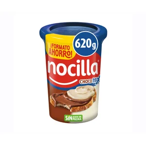 NOCILLA Doble crema de cacao y leche con avellanas, dos sabores, sin aceite de palma 620 g.