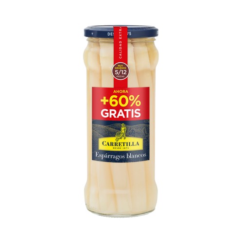 CARRETILLA Espárragos blancos extra frasco + 60 % gratis 325 g.