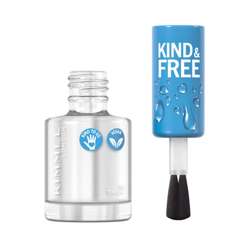 RIMMELKind & free tono 150 Top coat formulada a base de plantas,8 ml.