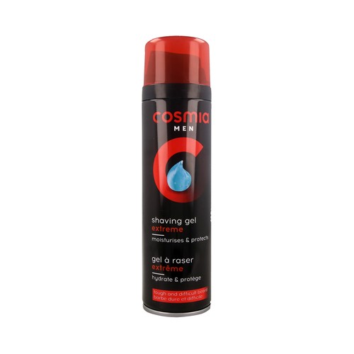 COSMIA Gel de afeitar hidratante y protector para barbas duras y difíciles COSMIA Extreme 200 ml.