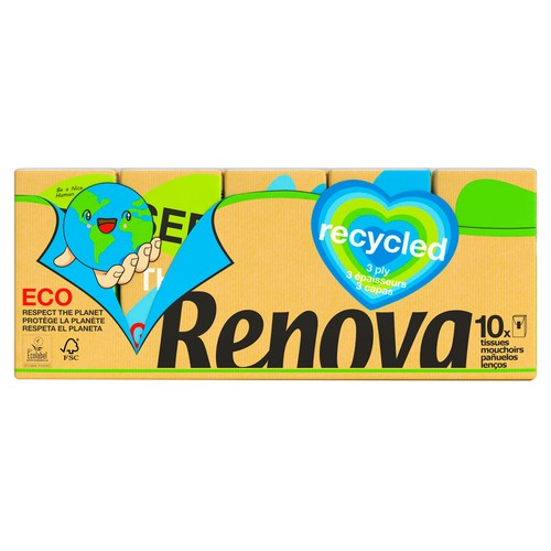 Pañuelos de celulosa RENOVA Green 10 uds.