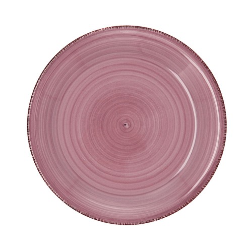 Plato postre de loza de 19cm diseño en color rosa con espirales, Peoni Vita, QUID