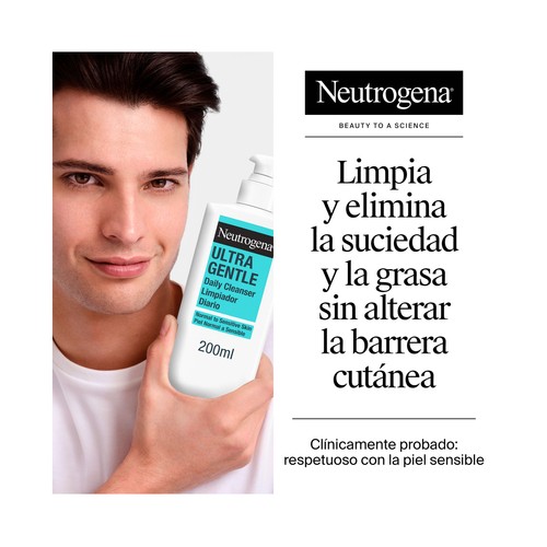 NEUTROGENA Ultra gentle Limpiador facial de uso diario, para pieles normales a sensibles 200 ml.