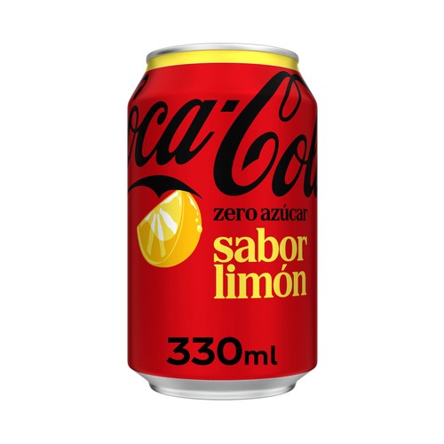 COCA COLA Zero azúcar Refresco de cola con sabor a limón lata 33 cl.