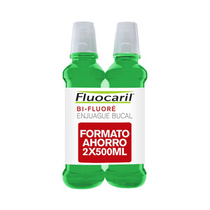 Imagen de FLUOCARIL Enjuague bucal bi-flúor, sin alcohol y con sabor a menta FLUOCARIL 2x500 ml.