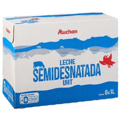 Leche semidesnatada de vaca PRODUCTO ALCAMPO 6 x 1l.