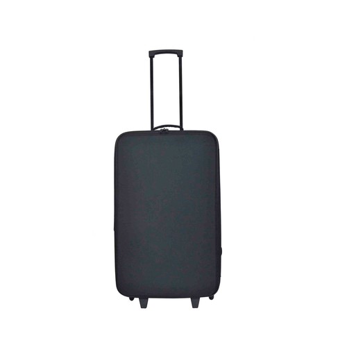 Maleta mediana flexible con 2 ruedas, de poliéster, color negro, 69cm PRODUCTO ECONÓMICO ALCAMPO.