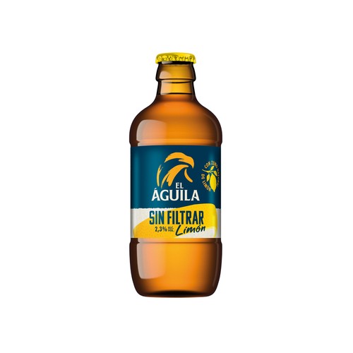 EL AGUILA Cerveza sin filtrar de limón botella 33 cl.